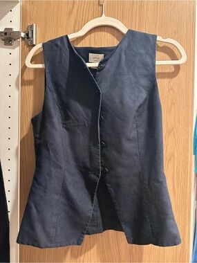 Wilfred Navy Button-Front Sleeveless Vest